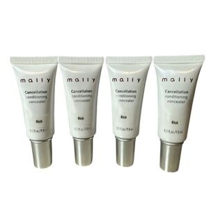 4 Pack Mally Cancellation Conditioning Face Concealer RICH 0.3 fl. oz Each - NEW